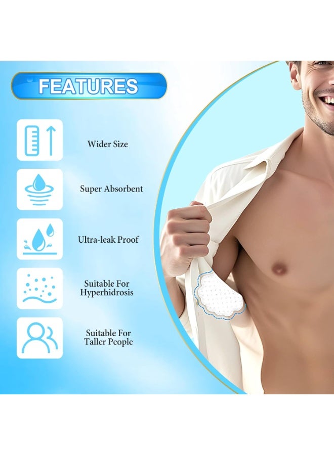 VIUAUAX Armpit Sweat Pads, 100 Pcs Wider and larger Underarm Sweat Pads for Men Hyperhidrosis, Disposable Sweat Pads for Under Arms, Sweat Free Armpit Protection for Outdoor Work Meeting - Image 3